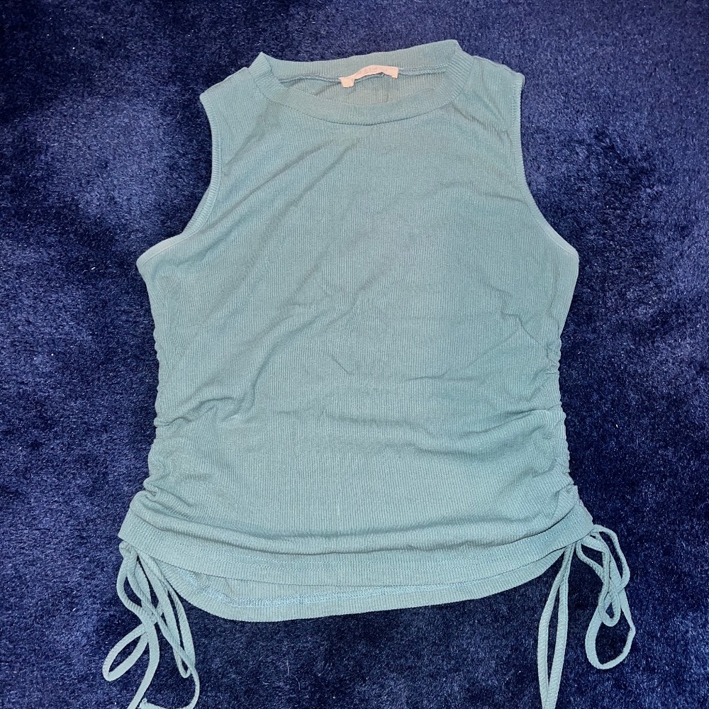 Illa Illa Teal High-Neck Tank Top with Side Ties